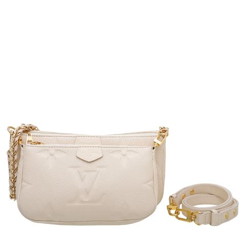 louis vuitton multi pochette accessoires in cream empreinte leather